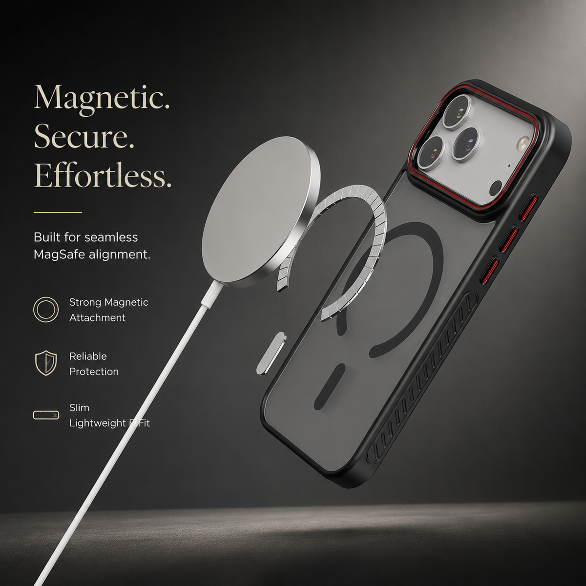 Premium iPhone Case MagSafe Compatible Magnetic Transparent Matte Cover Shockproof Protective Frame Camera Lens Protection Slim Full Coverage