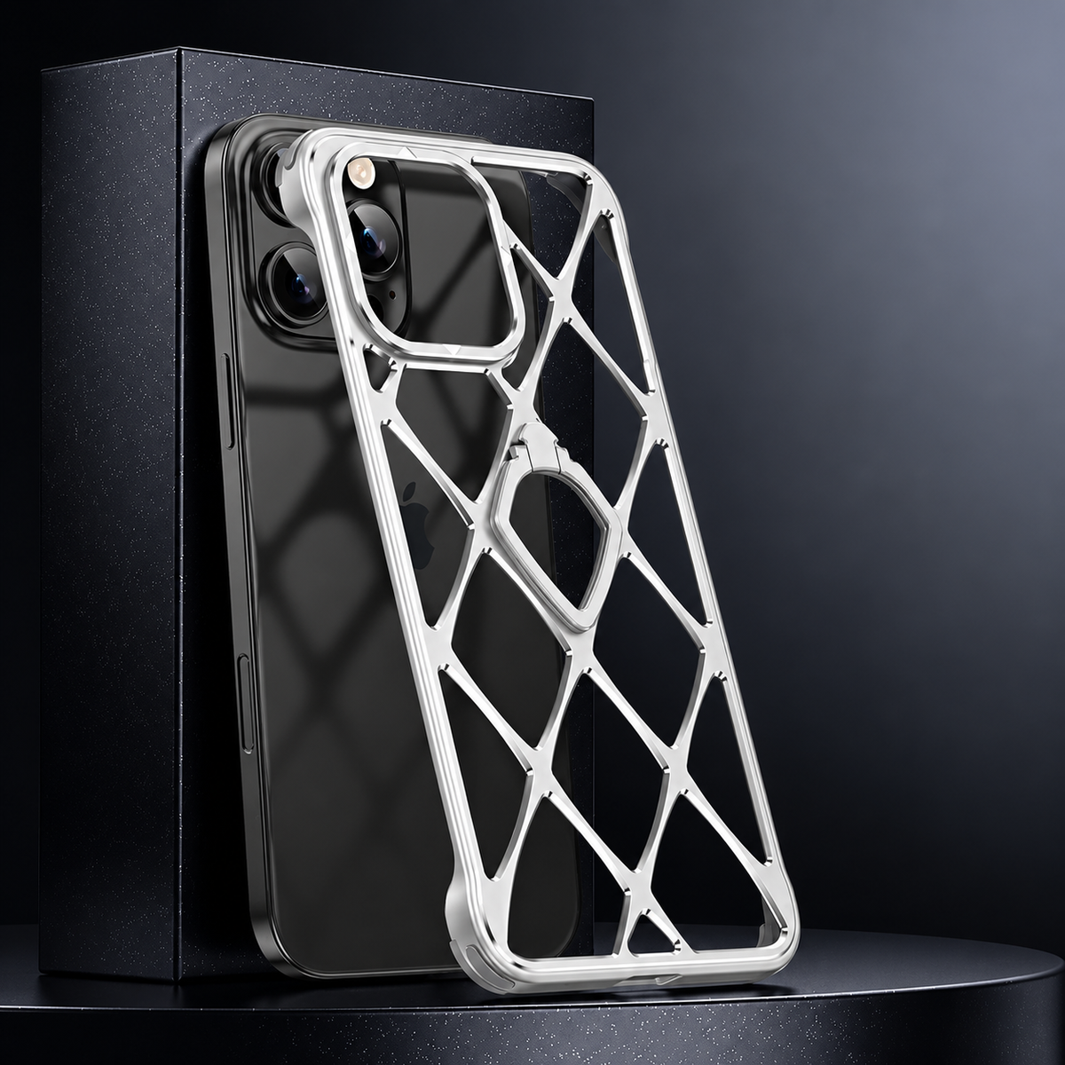 Premium iPhone Case MagSafe Compatible Magnetic Ultra Light Metal Frame Cooling Back Built-in Stand Shockproof Camera Protection Slim Full Coverage