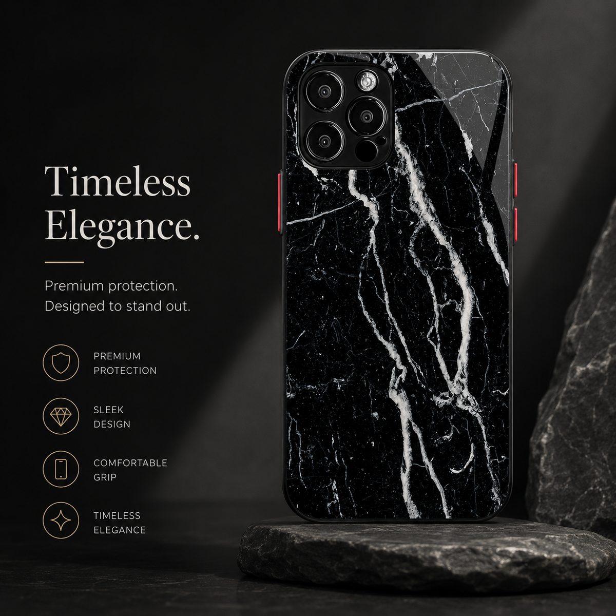 Premium iPhone Case MagSafe Compatible Marble Pattern Gold Frame Magnetic Cover Shock Absorbing Protective Camera Lens Guard Slim Full Coverage Design
