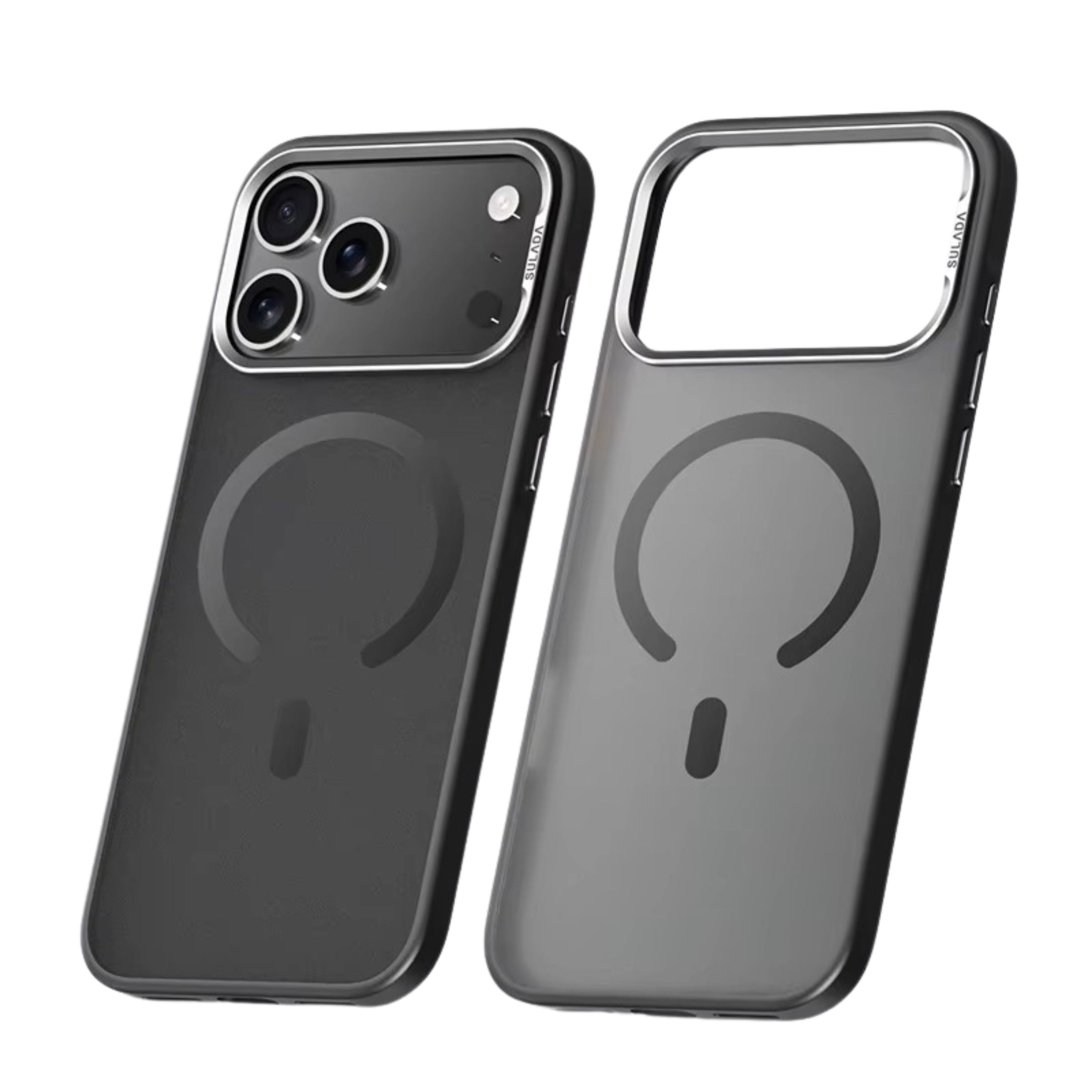 Premium iPhone Case MagSafe Compatible Matte Translucent Cover Alloy Lens Frame PC TPU Hybrid Shockproof Anti Scratch Half Wrapped Protective Case
