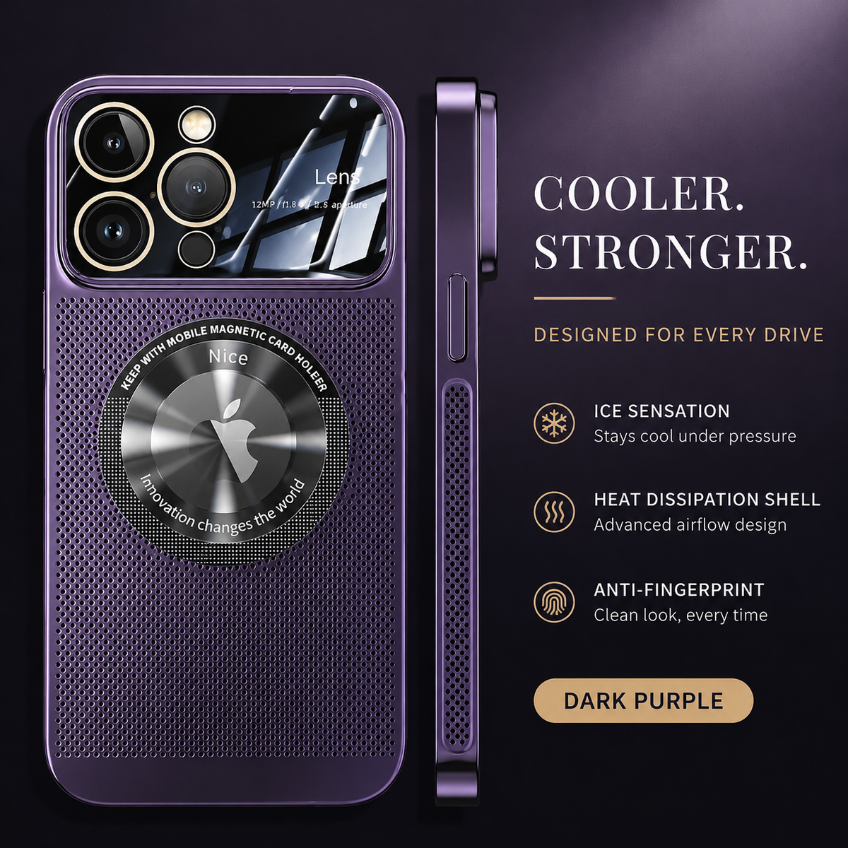 Premium iPhone Case MagSafe Compatible Metal Frame Heat Dissipation Mesh Cover Shockproof Protective Electroplated Finish Camera Lens Guard Slim Design