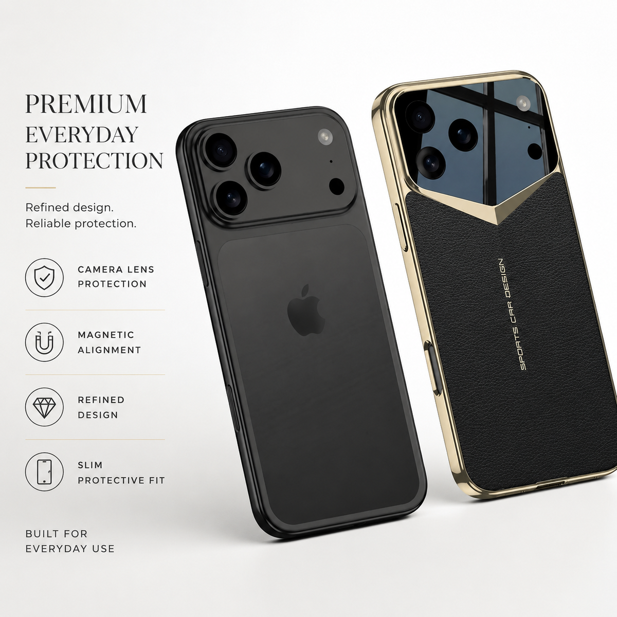 Premium iPhone Case MagSafe Compatible PU Leather Electroplated Protective Cover Camera Lens Protection Shockproof Anti Scratch Hard Shell Slim Full Coverage