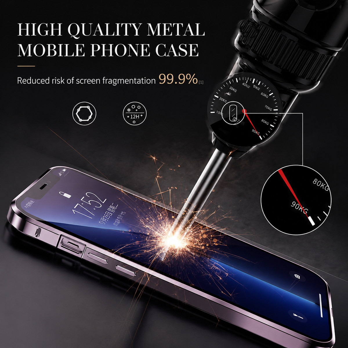 Premium iPhone Case MagSafe Compatible Privacy Screen Double Sided Tempered Glass Metal Frame 360 Full Body Shockproof Cover Camera Lens Protection Slim Design