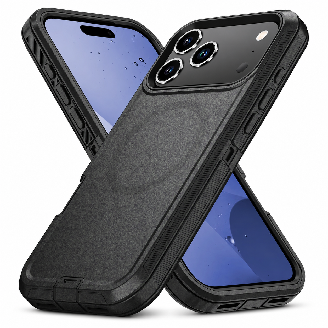 Premium iPhone Case MagSafe Compatible Rugged Armor Shockproof Protective Cover PC TPU Defender Anti Slip Scratch Resistant Wireless Charging Full Coverage