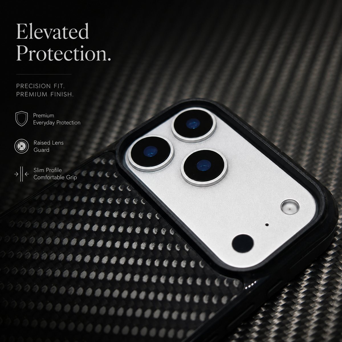 Premium iPhone Case MagSafe Compatible Woven Carbon Fiber Cover Dual Layer Shockproof Full Coverage Anti Scratch Lightweight Non Slip Design