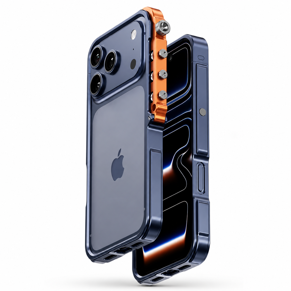 Premium iPhone Case Magnetic Aluminum Alloy Cyberpunk Bumper Heat Dissipation Shockproof Non Slip Lightweight Full Coverage Protective Design