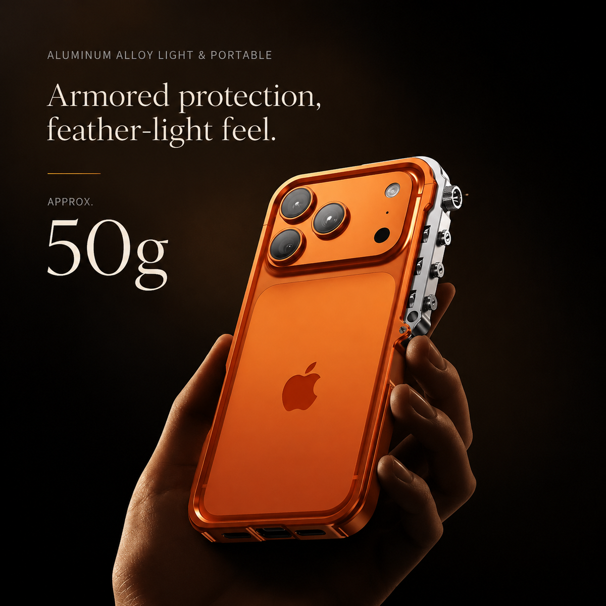 Premium iPhone Case Magnetic Aluminum Alloy Cyberpunk Bumper Heat Dissipation Shockproof Non Slip Lightweight Full Coverage Protective Design