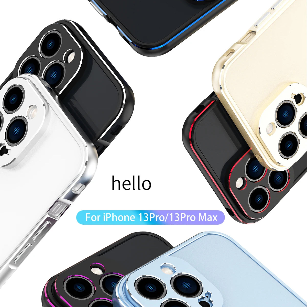 Premium iPhone Case Magnetic Aluminum Bumper Cover MagSafe Compatible Metal Lens Frame Shockproof Slim Edge Protection Camera Guard Design