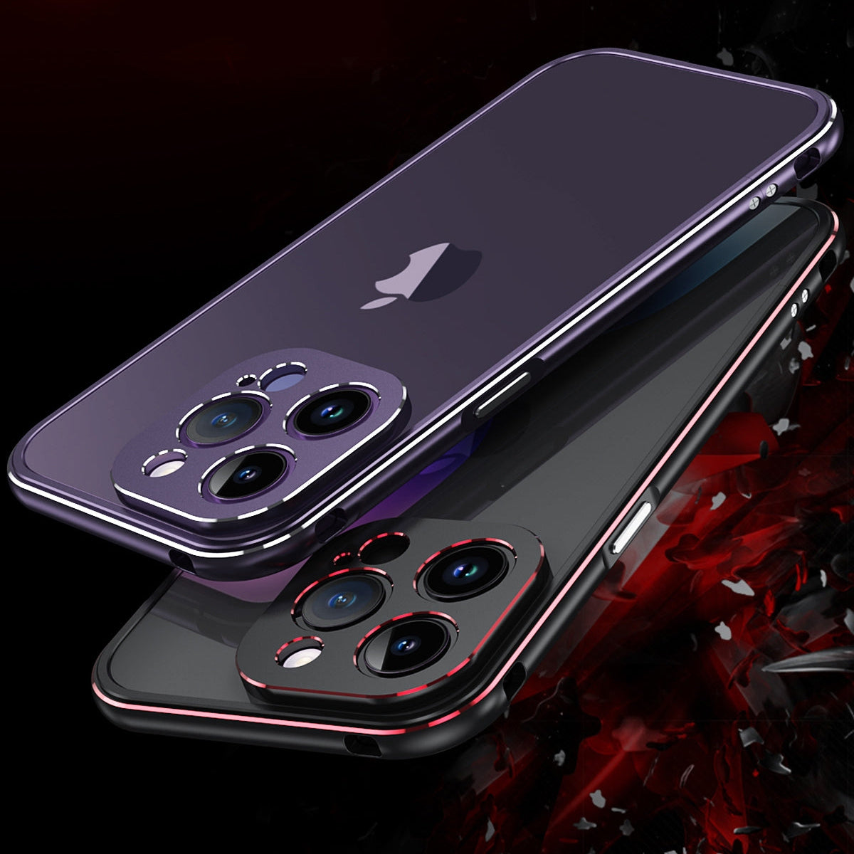 Premium iPhone Case Magnetic Aluminum Bumper Cover MagSafe Compatible Metal Lens Frame Shockproof Slim Edge Protection Camera Guard Design
