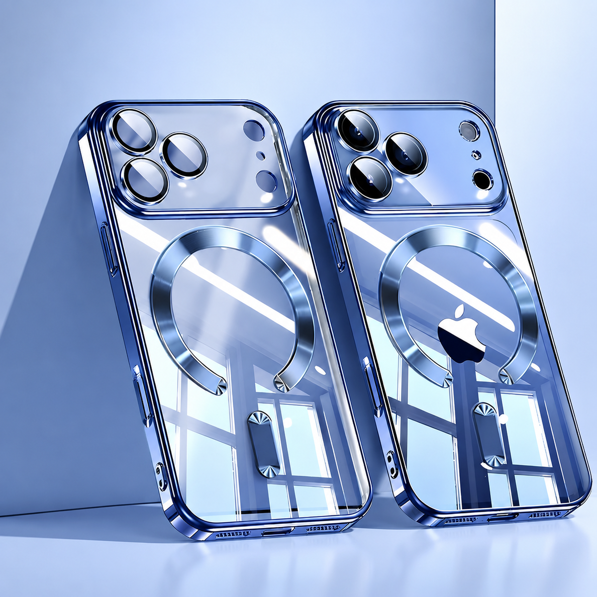 Premium iPhone Case Magnetic Clear Cover MagSafe Compatible Wireless Charging Soft TPU Shock Absorbing Transparent Plating Finish Slim Full Coverage Design