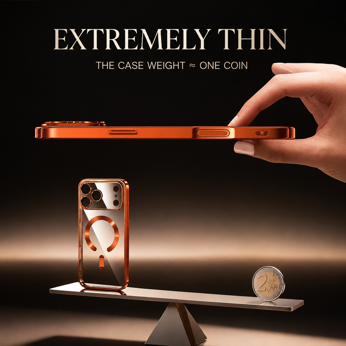 Premium iPhone Case Magnetic Clear Cover MagSafe Compatible Wireless Charging Soft TPU Shock Absorbing Transparent Plating Finish Slim Full Coverage Design