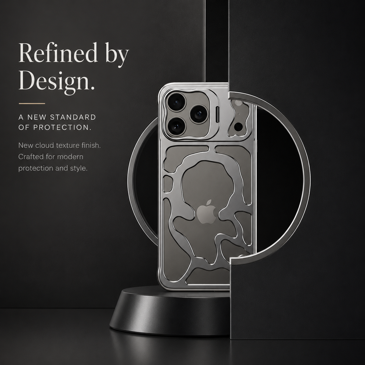 Premium iPhone Case Magnetic Hollow Metal Cover Built In Stand Breathable Heat Dissipation Slim Protective Shockproof Camera Protection Full Coverage