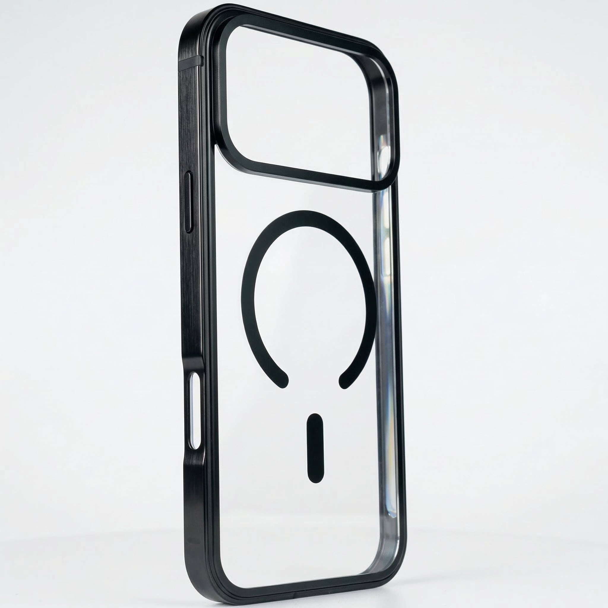 Premium iPhone Case Magnetic Metal Frame Clear Back Protective Cover Slim Shock Resistant Full Coverage Design