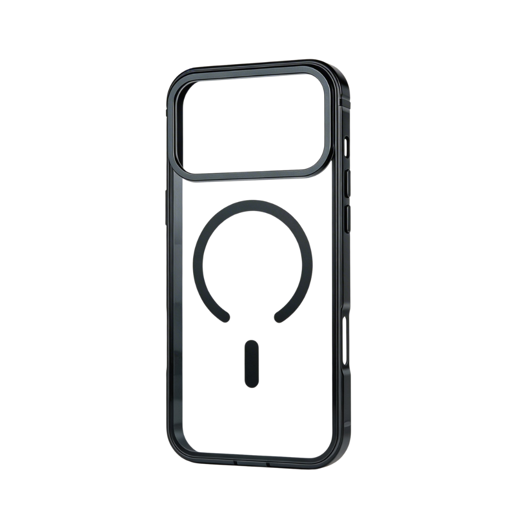 Premium iPhone Case Magnetic Metal Frame Clear Back Protective Cover Slim Shock Resistant Full Coverage Design