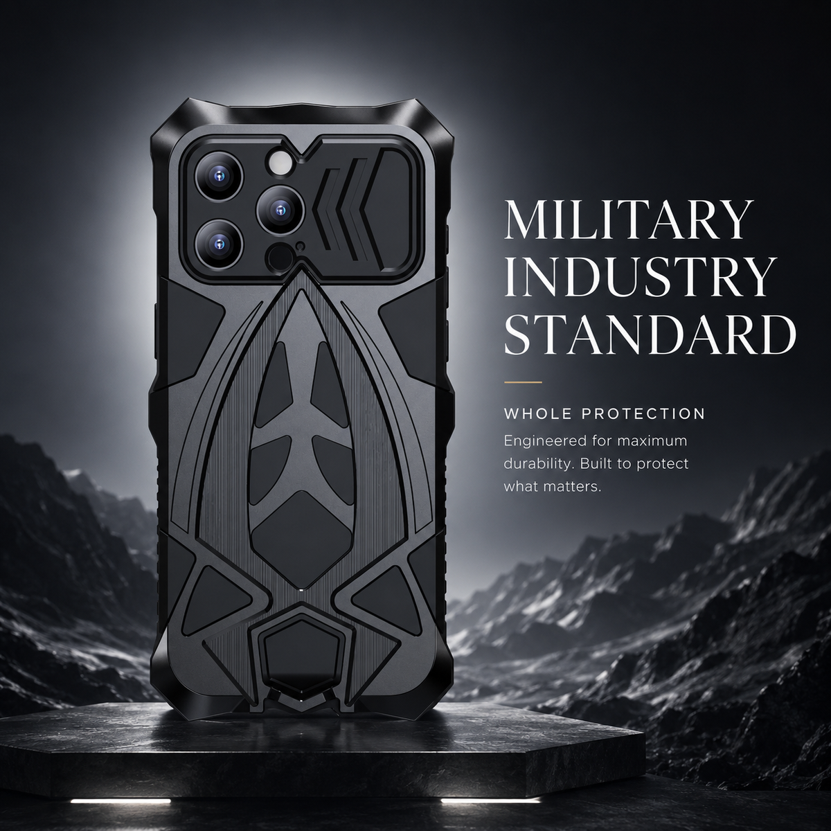 Premium iPhone Case Rugged Metal Frame Armor Protective Cover Camera Lens Protection Shockproof Heavy Duty Anti Scratch Dustproof Full Edge Defense