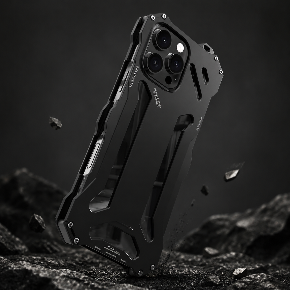 Premium iPhone Case Slim Aluminum Metal Shockproof Cover Hard Back Anti Fingerprint Non Slip Heavy Duty Full Coverage Scratch Resistant Protective Design