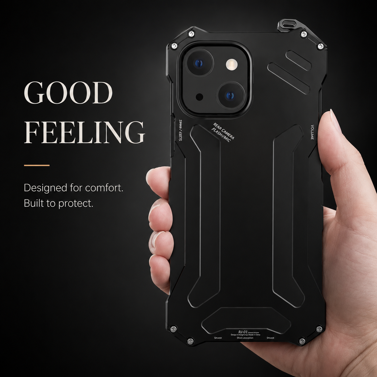 Premium iPhone Case Slim Aluminum Metal Shockproof Cover Hard Back Anti Fingerprint Non Slip Heavy Duty Full Coverage Scratch Resistant Protective Design