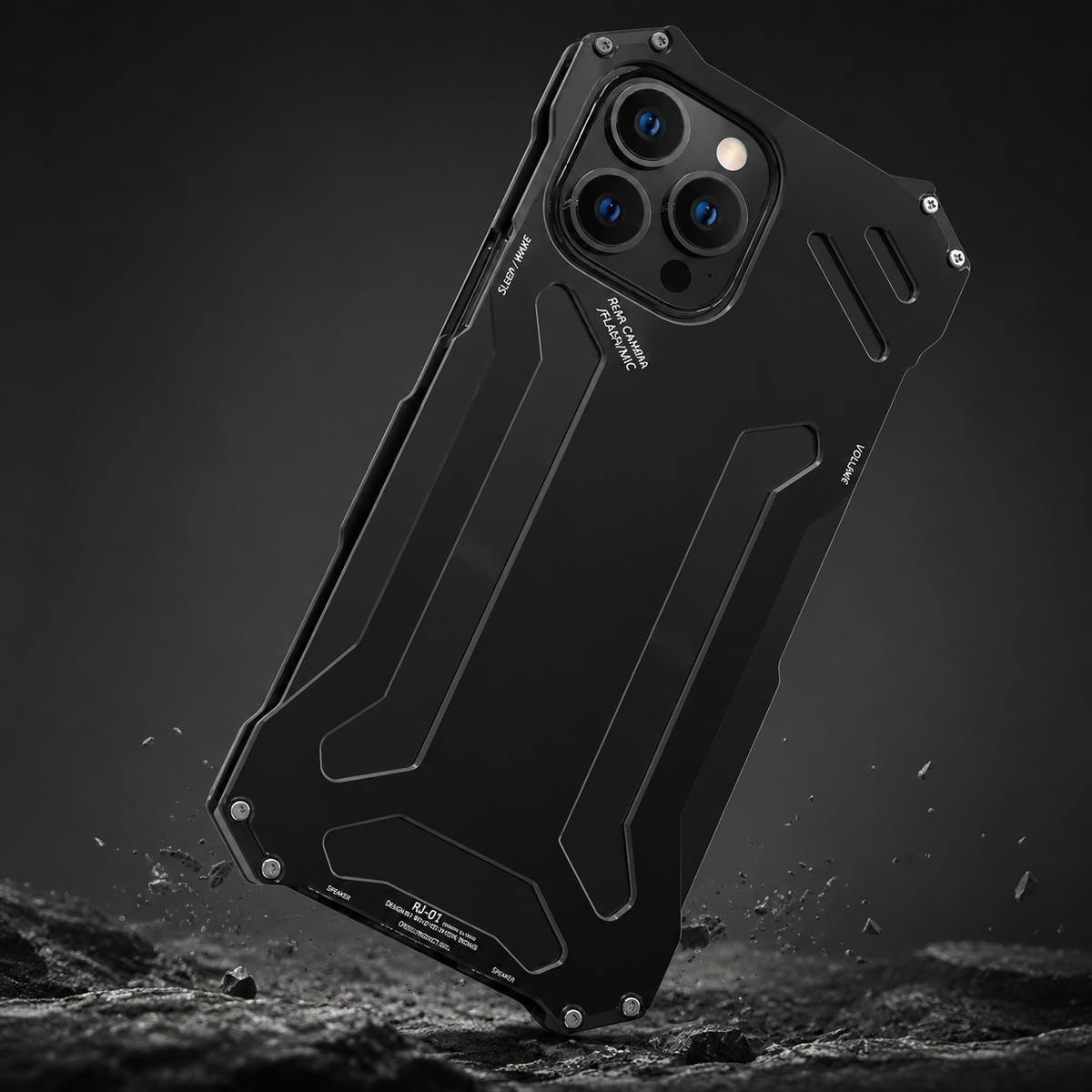 Premium iPhone Case Slim Aluminum Metal Shockproof Cover Hard Back Anti Fingerprint Non Slip Heavy Duty Full Coverage Scratch Resistant Protective Design