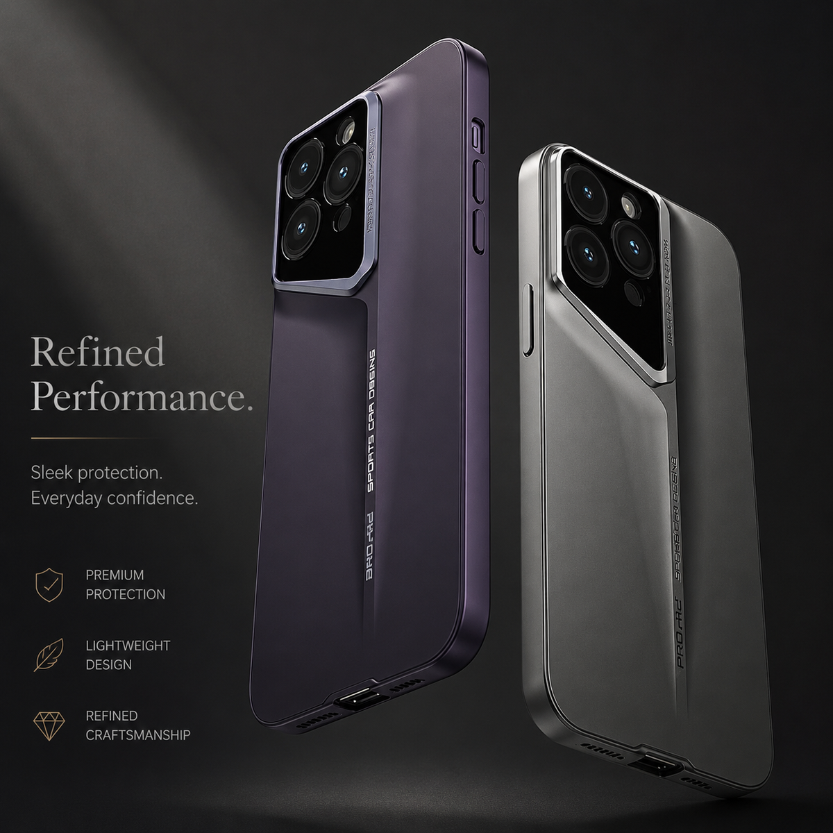 Premium iPhone Case Ultra Slim Magnetic Hard PC Cover Matte Blade Texture Frosted Lens Protection Shockproof Non Slip Full Coverage Design