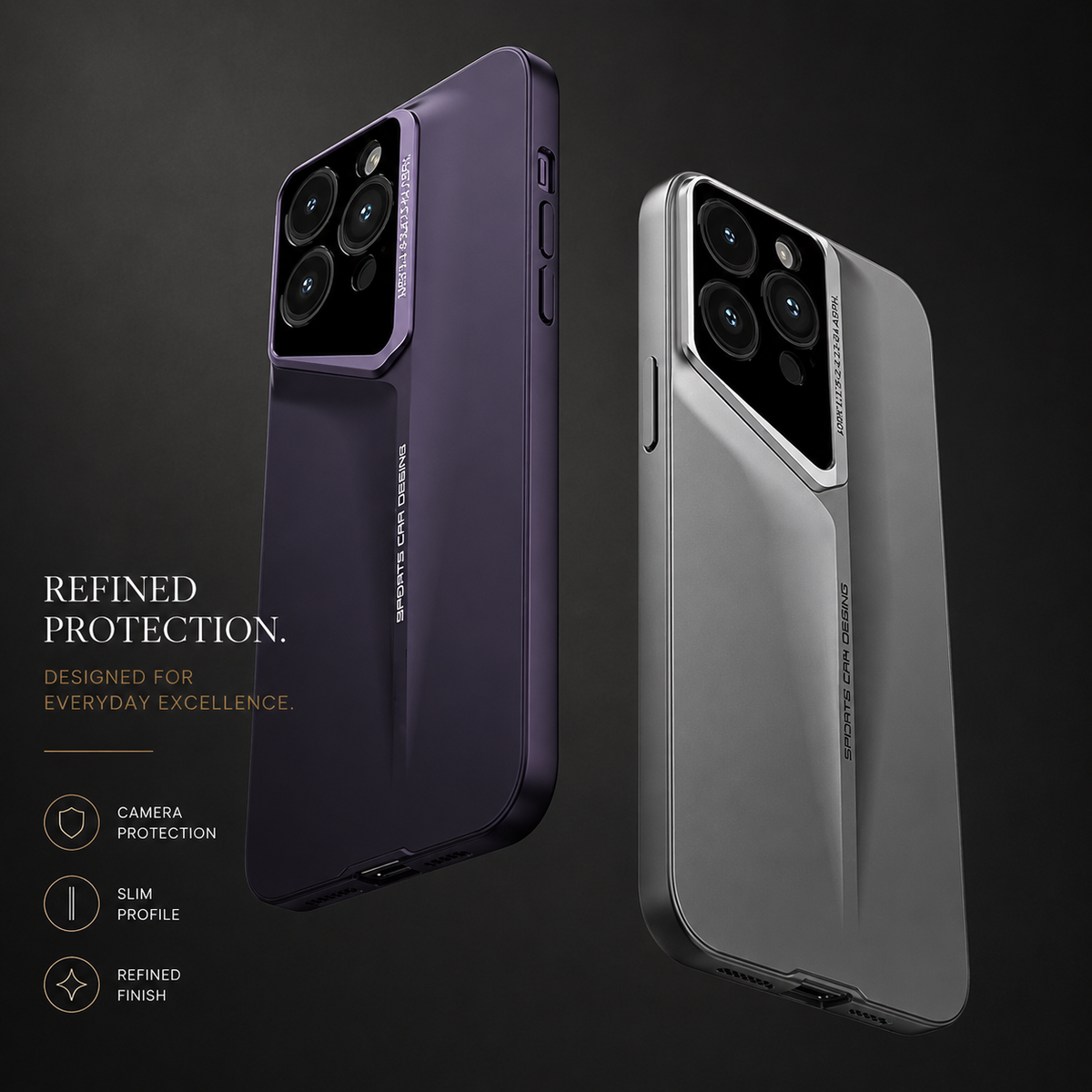 Premium iPhone Case Ultra Slim Magnetic Hard PC Cover Matte Blade Texture Frosted Lens Protection Shockproof Non Slip Full Coverage Design