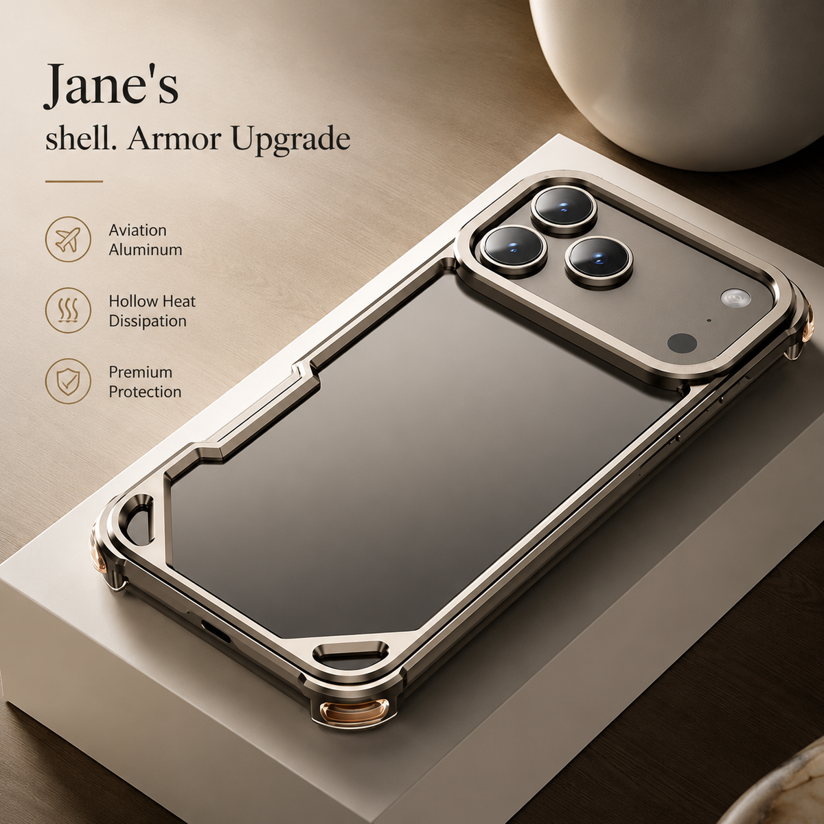 Premium iPhone Case Ultra Thin Metal Frame Bumper Shockproof Wireless Charging Compatible Slim Lightweight Camera Protection Half Wrapped Design