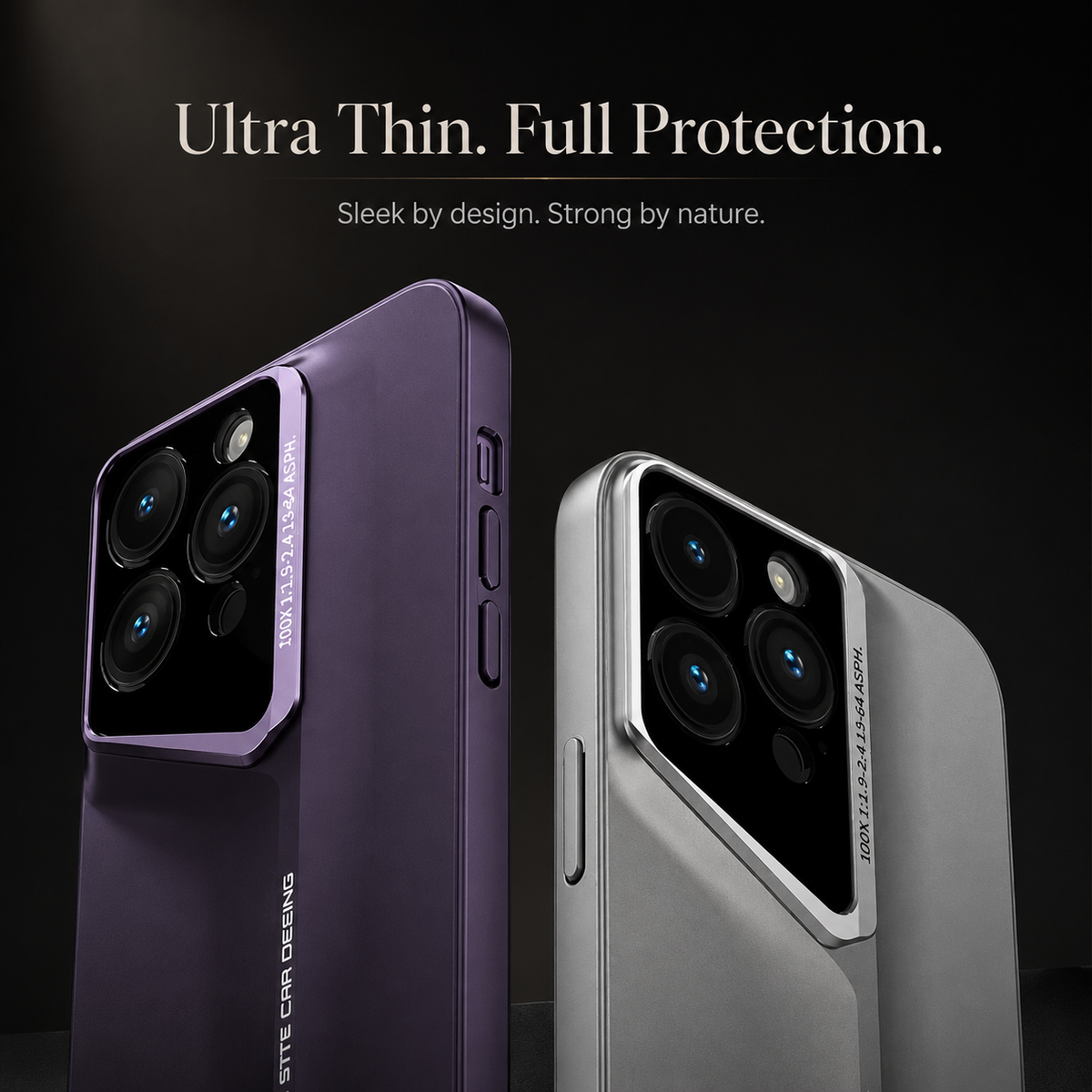 Premium iPhone Case Ultra Thin Titanium Style Cover Shockproof Camera Lens Protection Lightweight Non Slip Full Coverage Anti Scratch Slim Design