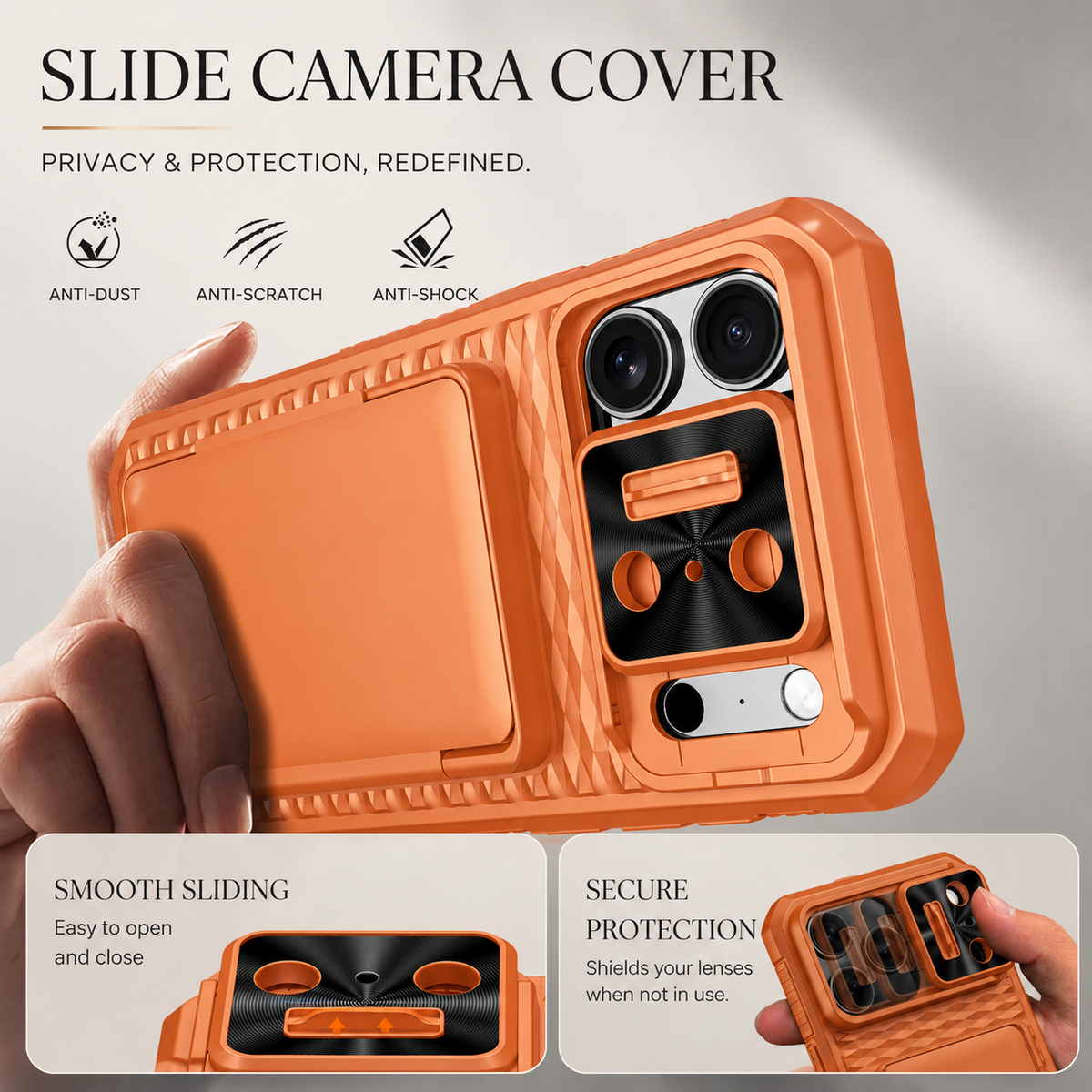 Premium iPhone Case Wallet Card Holder Sliding Camera Cover Stand MagSafe Compatible RFID Blocking Dual Layer Shockproof Heavy Duty Full Protection Design