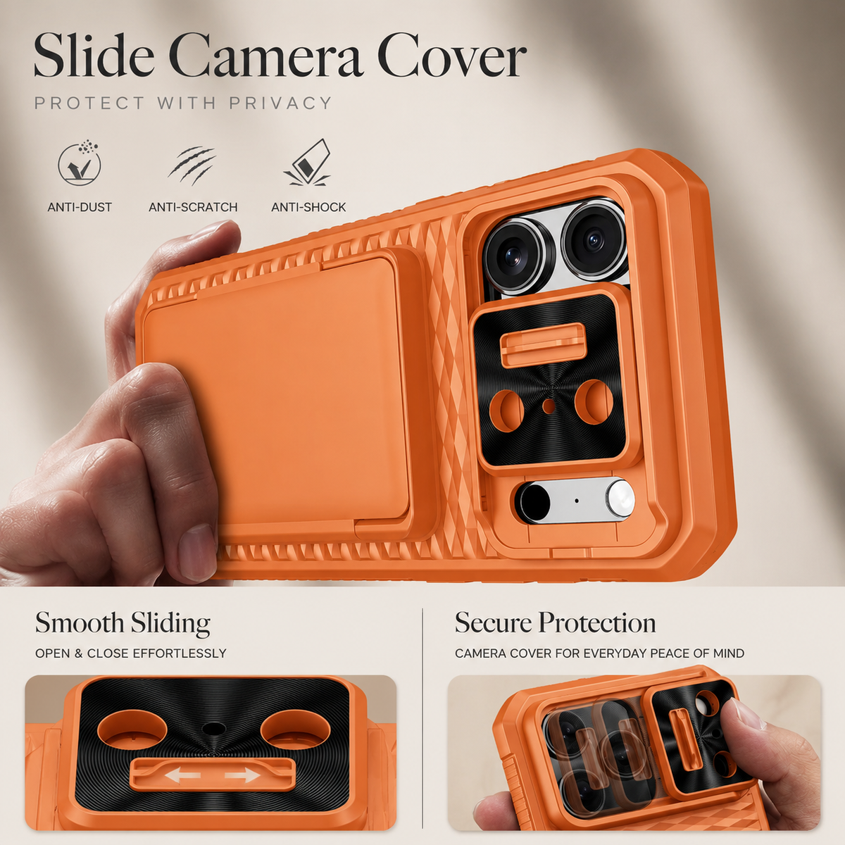 Premium iPhone Case Wallet Card Holder Sliding Camera Cover Stand MagSafe Compatible RFID Blocking Dual Layer Shockproof Heavy Duty Full Protection Design