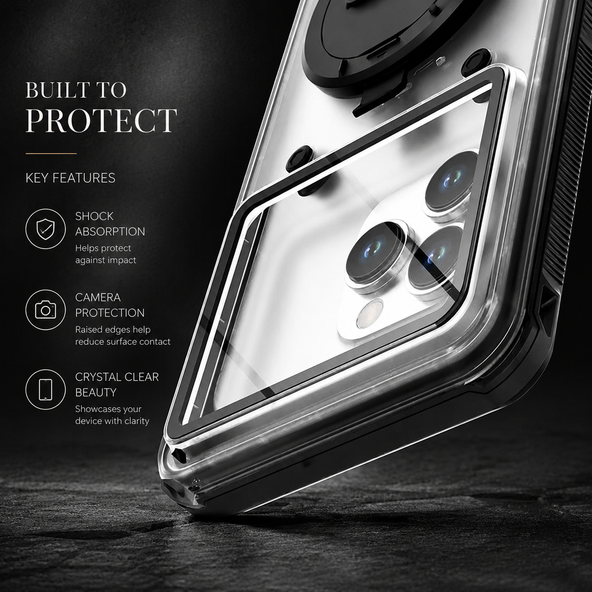 Premium iPhone Case Waterproof IP68 Protective Cover Full Body Shockproof Vacuum Seal System Underwater Touchscreen Access Dustproof Durable Design