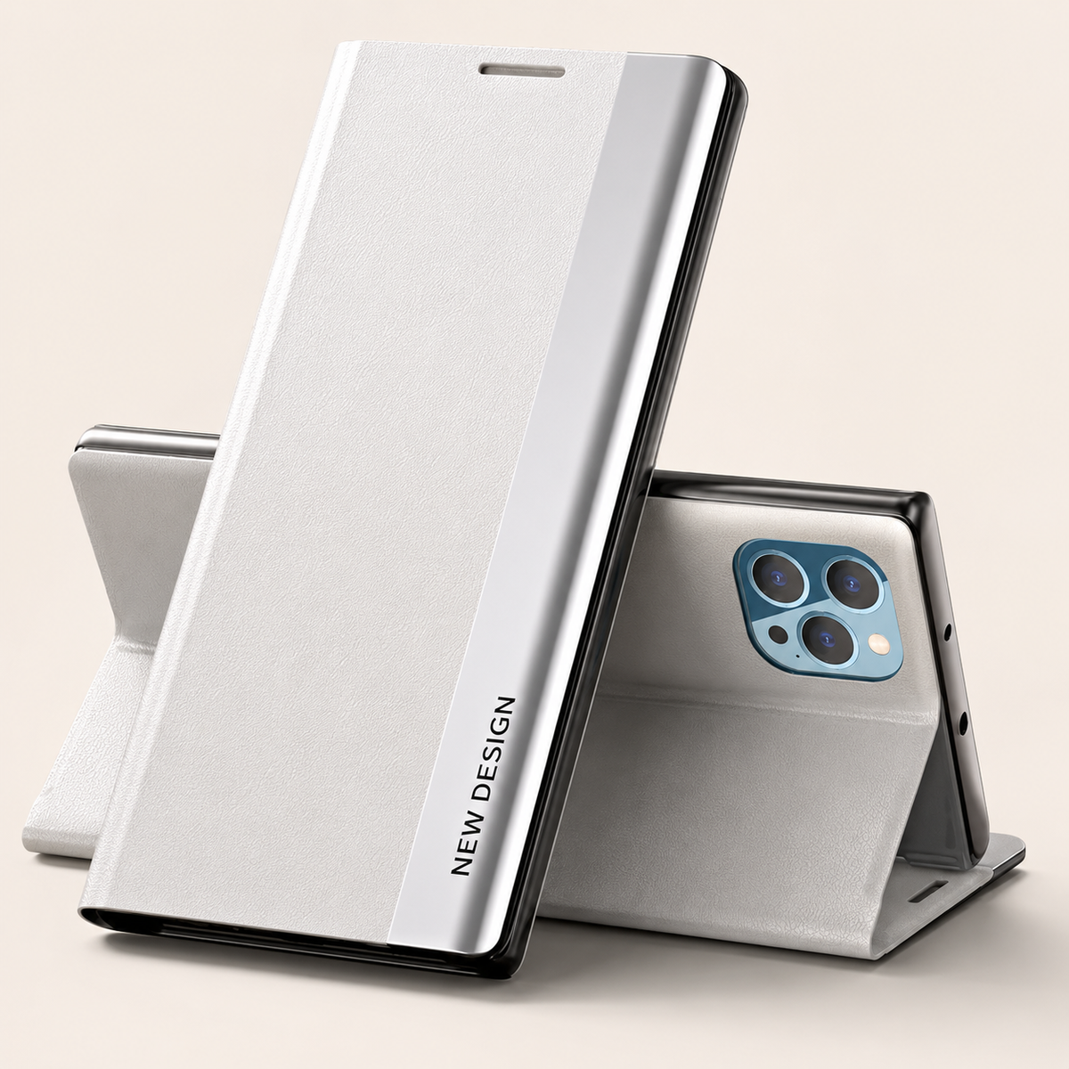Premium iPhone Flip Wallet Case MagSafe Compatible Magnetic Card Holder Shockproof Protective Cover PU Leather Stand Full Screen Protection Slim Design