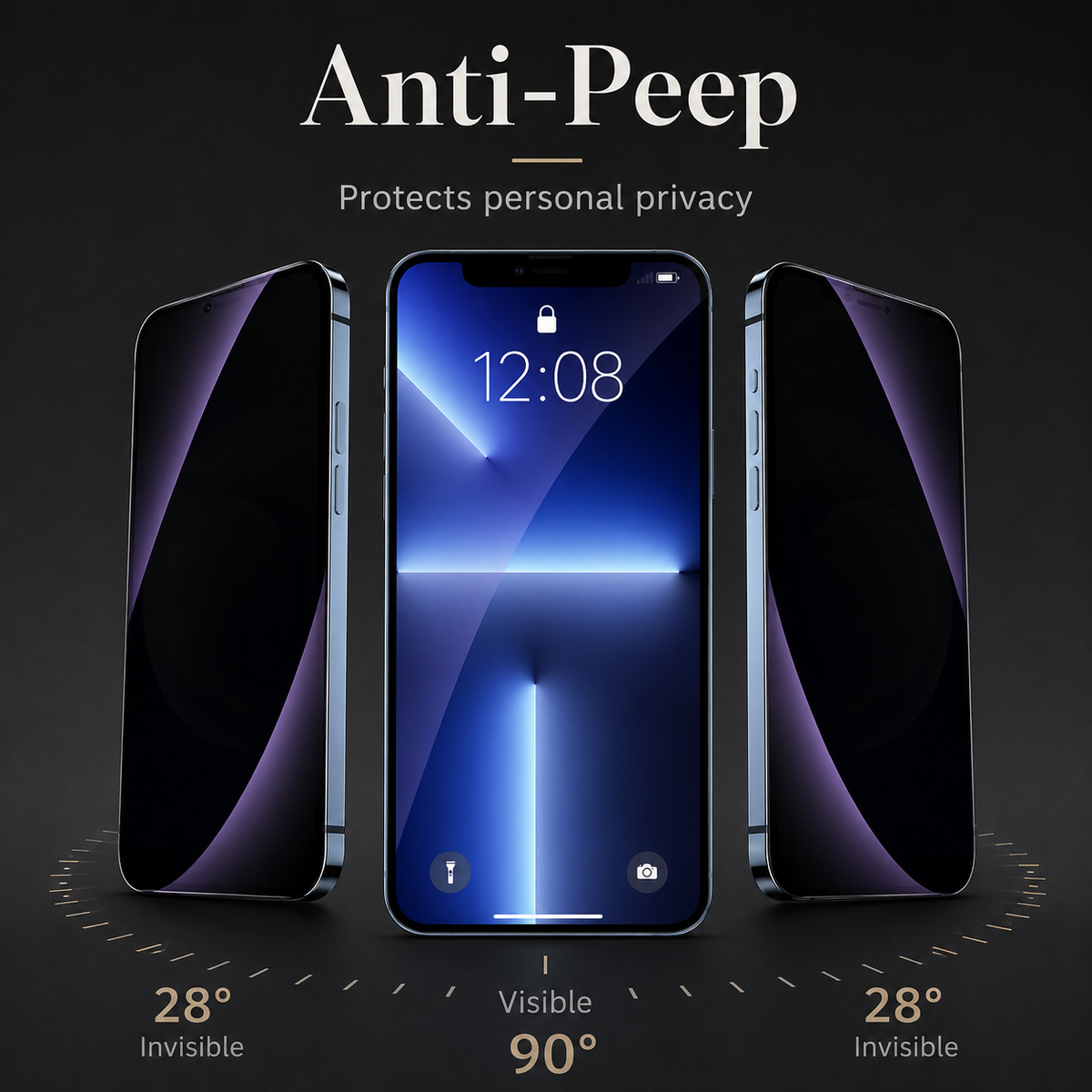 Premium iPhone Screen Protector Anti Spy Privacy Tempered Glass Anti Blue Light Matte Full Coverage Scratch Resistant Anti Fingerprint Case Friendly