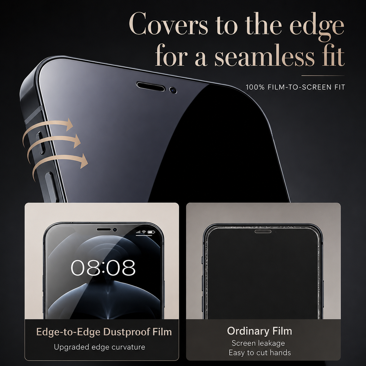 Premium iPhone Screen Protector Anti Spy Privacy Tempered Glass Anti Blue Light Matte Full Coverage Scratch Resistant Anti Fingerprint Case Friendly