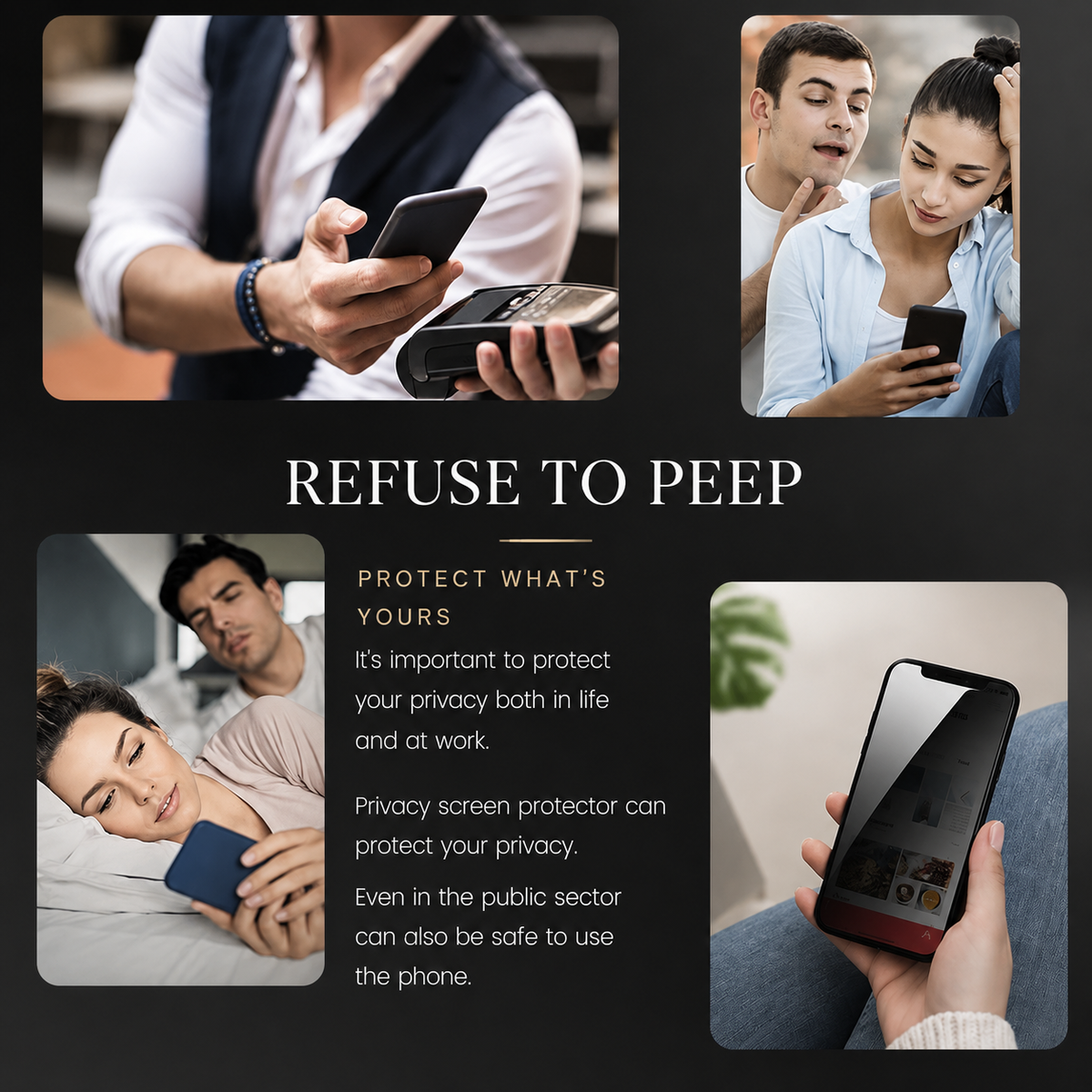 Premium iPhone Screen Protector Anti Spy Privacy Tempered Glass Anti Blue Light Matte Full Coverage Scratch Resistant Anti Fingerprint Case Friendly