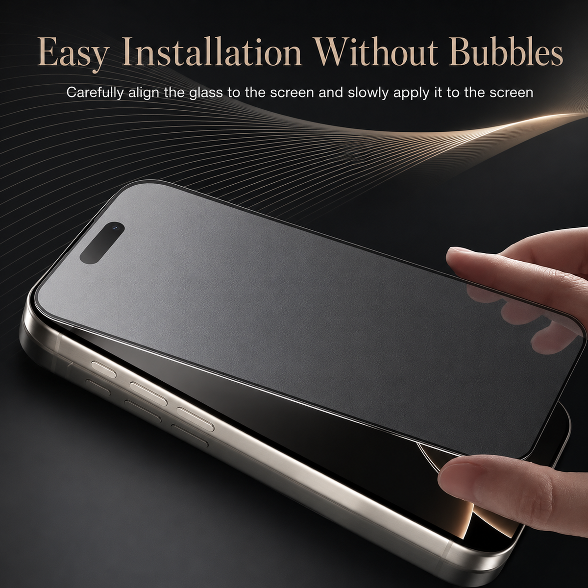 Premium iPhone Screen Protector Privacy Tempered Glass Anti Spy Matte Anti Glare Full Coverage Anti Fingerprint Scratch Resistant Case Friendly Design