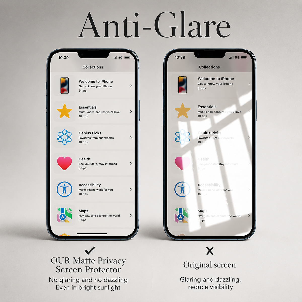 Premium iPhone Screen Protector Privacy Tempered Glass Anti Spy Matte Anti Glare Full Coverage Anti Fingerprint Scratch Resistant Case Friendly Design