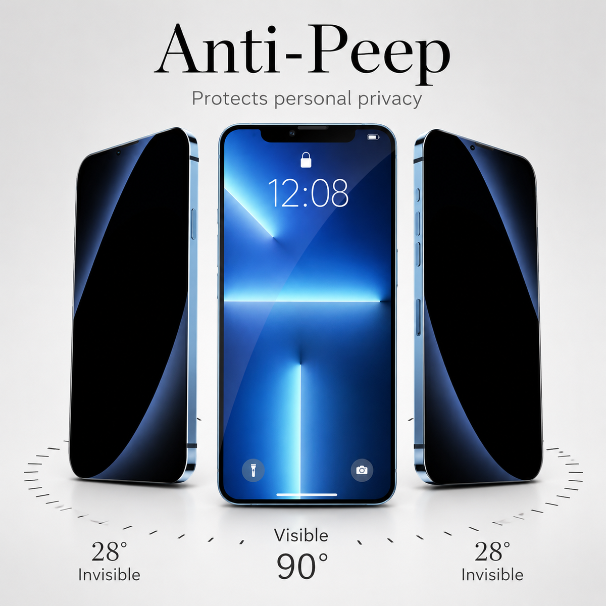 Premium iPhone Screen Protector Privacy Tempered Glass Anti Spy Matte Anti Glare Full Coverage Anti Fingerprint Scratch Resistant Case Friendly Design