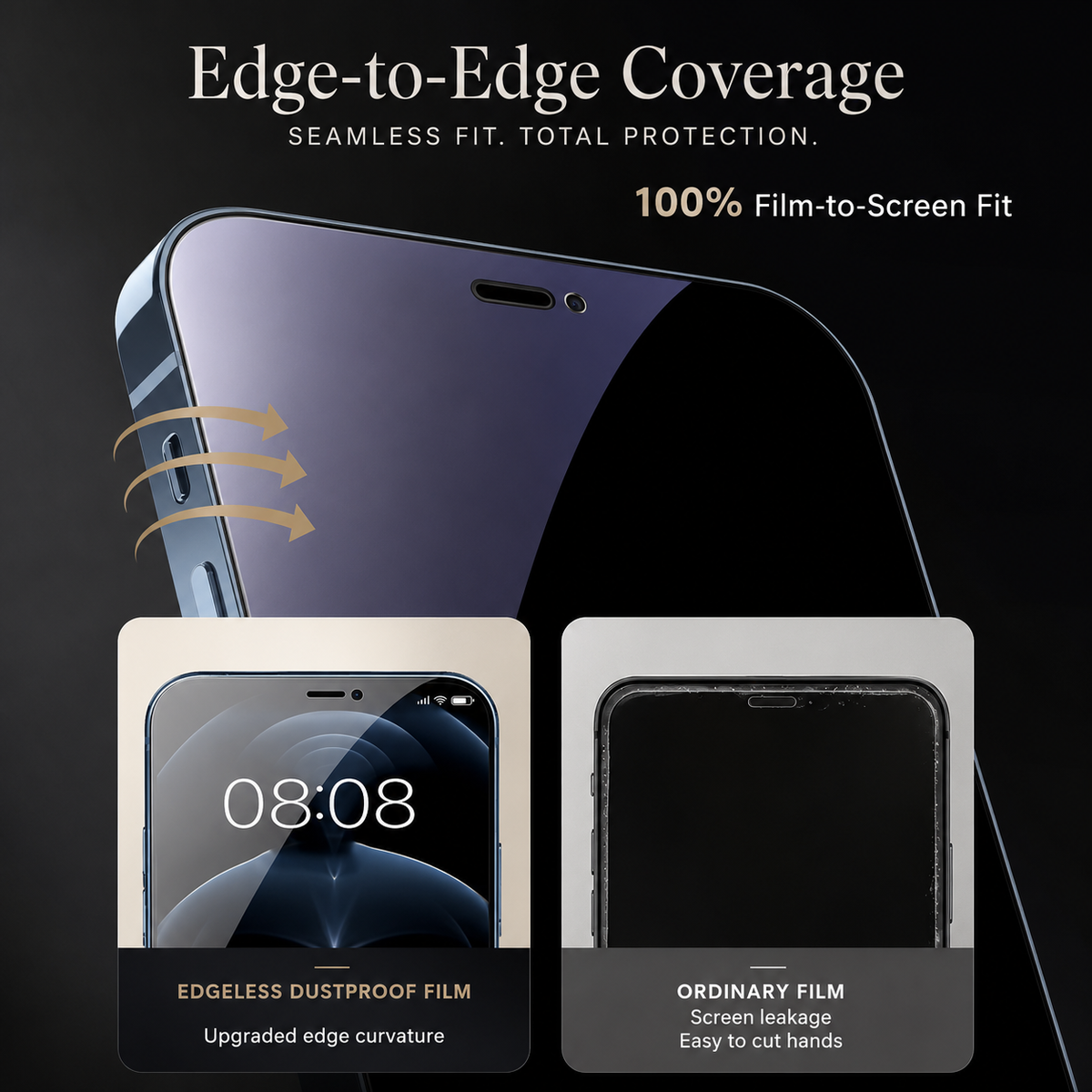 Premium iPhone Screen Protector Privacy Tempered Glass Anti Spy Matte Anti Glare Full Coverage Anti Fingerprint Scratch Resistant Case Friendly Design