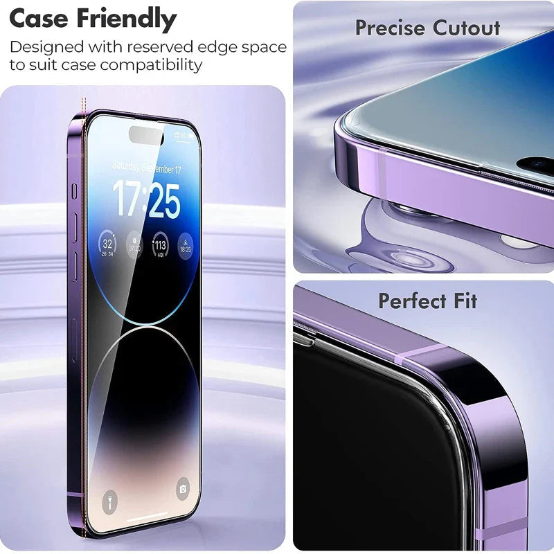 Premium iPhone Screen Protector Tempered Glass HD Clear Anti Fingerprint Scratch Resistant Ultra Thin Case Friendly