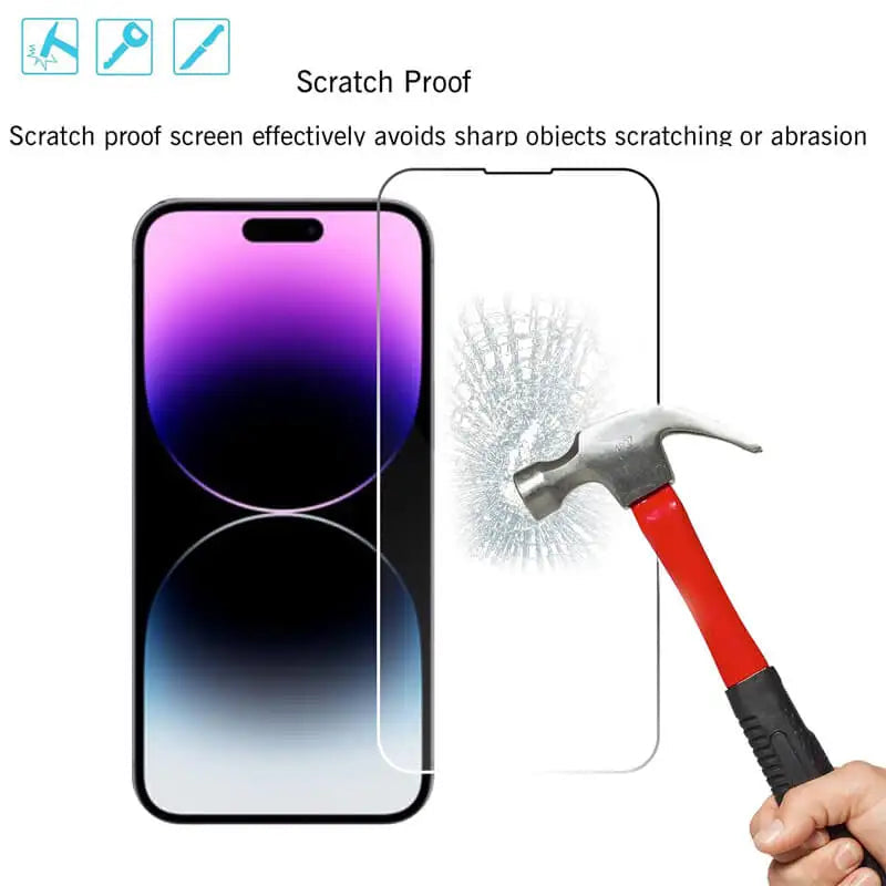 Premium iPhone Screen Protector Tempered Glass HD Clear Anti Fingerprint Scratch Resistant Ultra Thin Case Friendly
