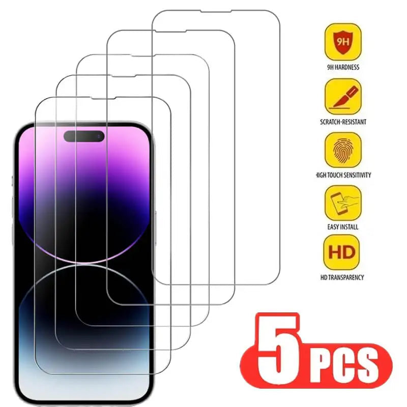 Premium iPhone Screen Protector Tempered Glass HD Clear Anti Fingerprint Scratch Resistant Ultra Thin Case Friendly