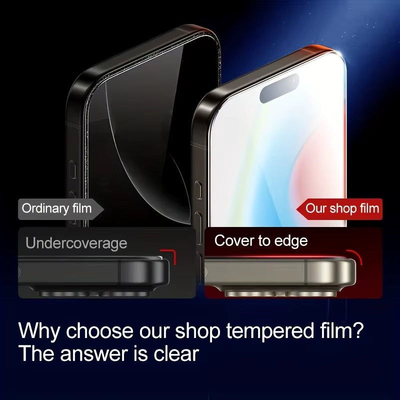 Premium iPhone Screen Protector Tempered Glass HD Clear Anti Fingerprint Scratch Resistant Ultra Thin Case Friendly
