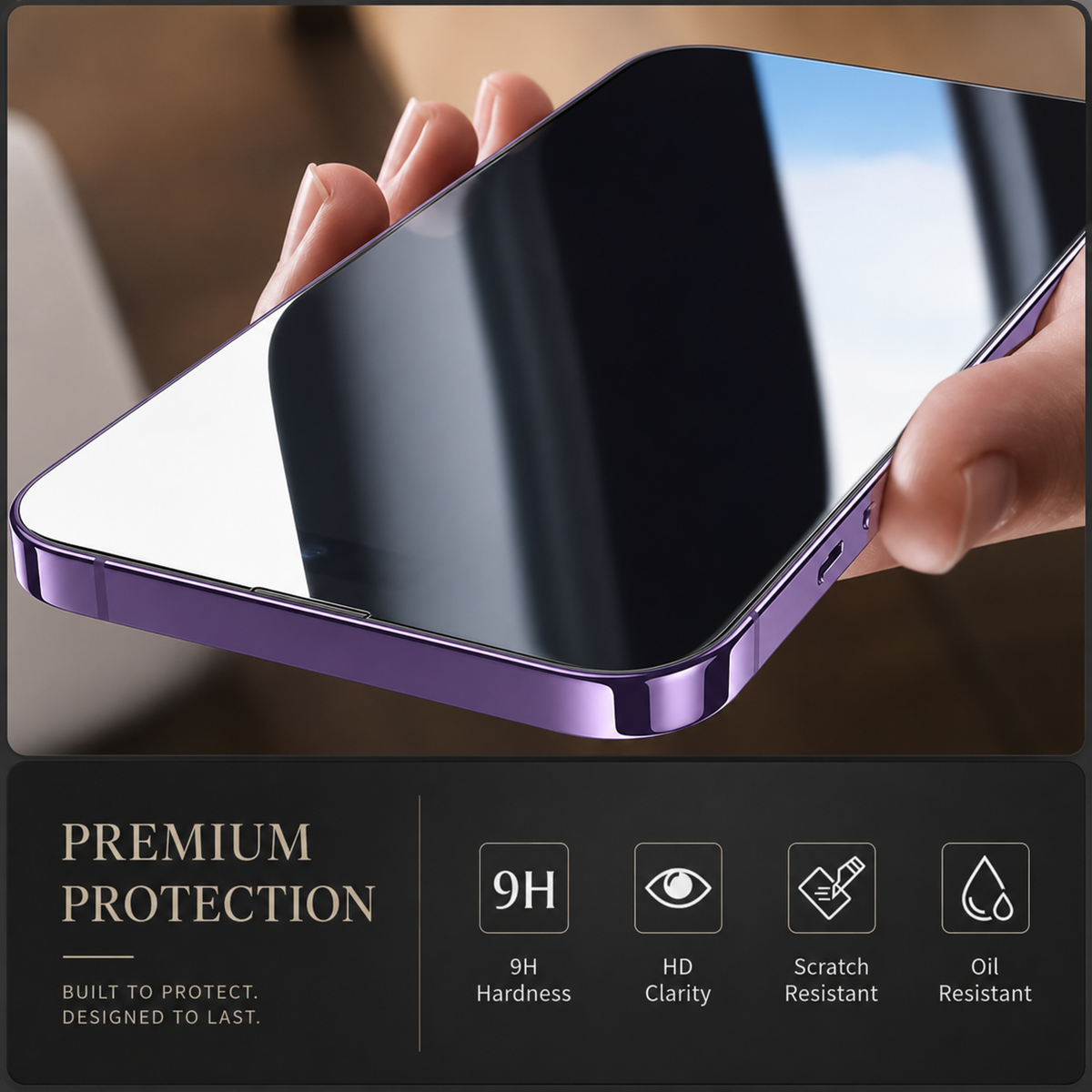 Premium iPhone Screen Protector Tempered Glass HD Clear Anti Fingerprint Scratch Resistant Ultra Thin Case Friendly Bubble Free Display Protection