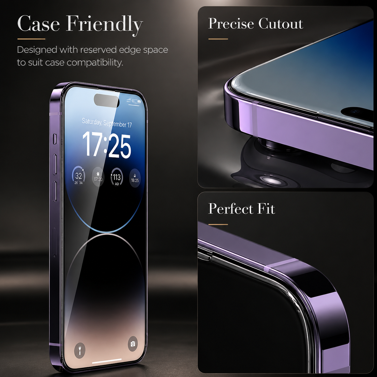 Premium iPhone Screen Protector Tempered Glass HD Clear Anti Fingerprint Scratch Resistant Ultra Thin Case Friendly Bubble Free Display Protection
