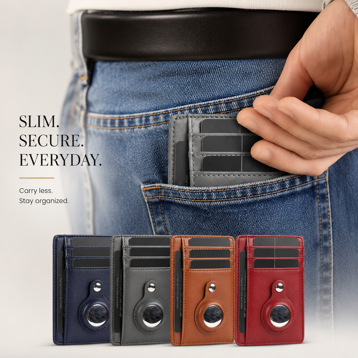 Premium AirTag Wallet RFID Blocking Leather Card Holder Magnetic Closure Slim Bifold Wallet Secure Storage Compact Everyday Carry Organizer Travel Kit