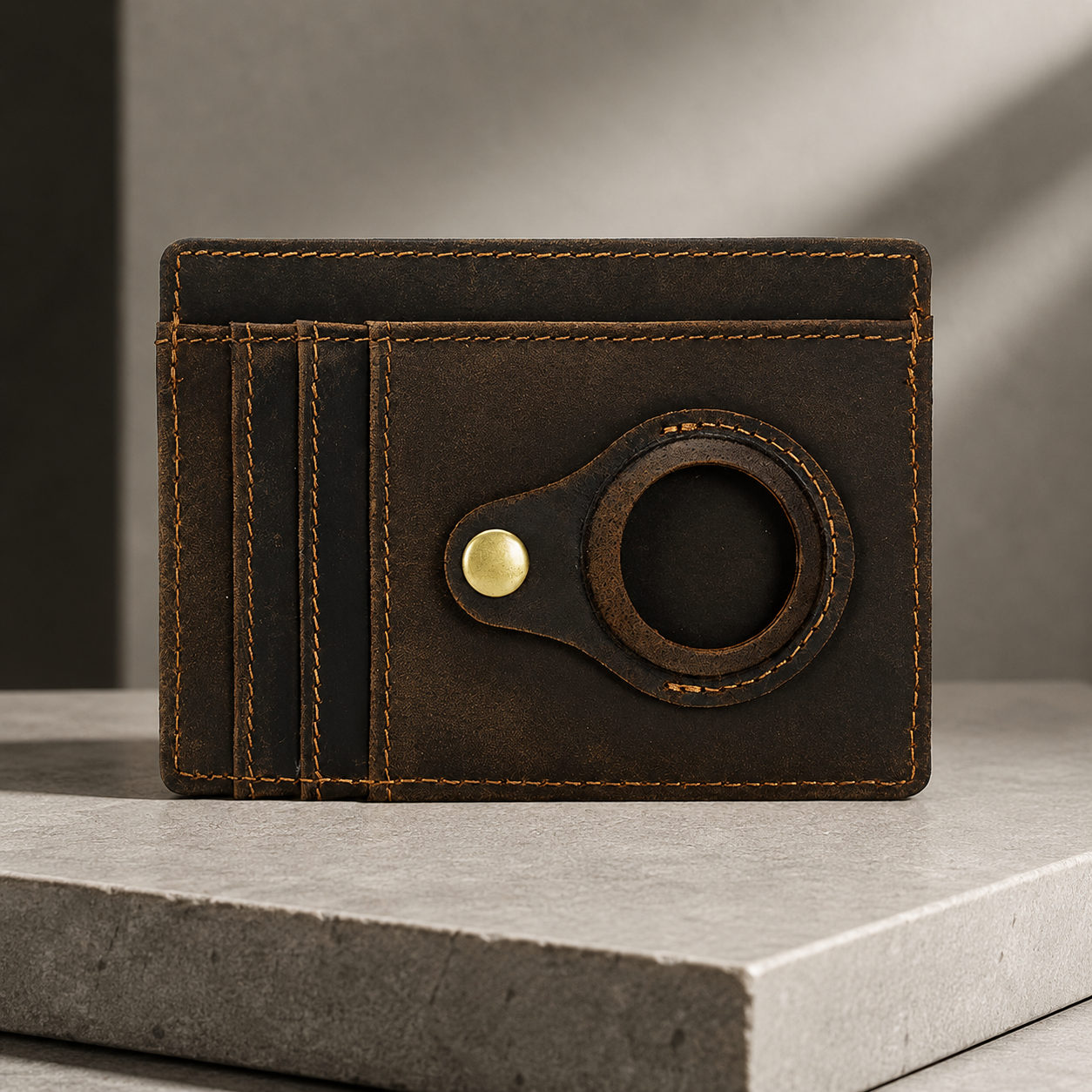 Premium AirTag Wallet RFID Blocking Leather Card Holder Magnetic Closure Slim Bifold Wallet Secure Storage Compact Everyday Carry Organizer Travel Kit