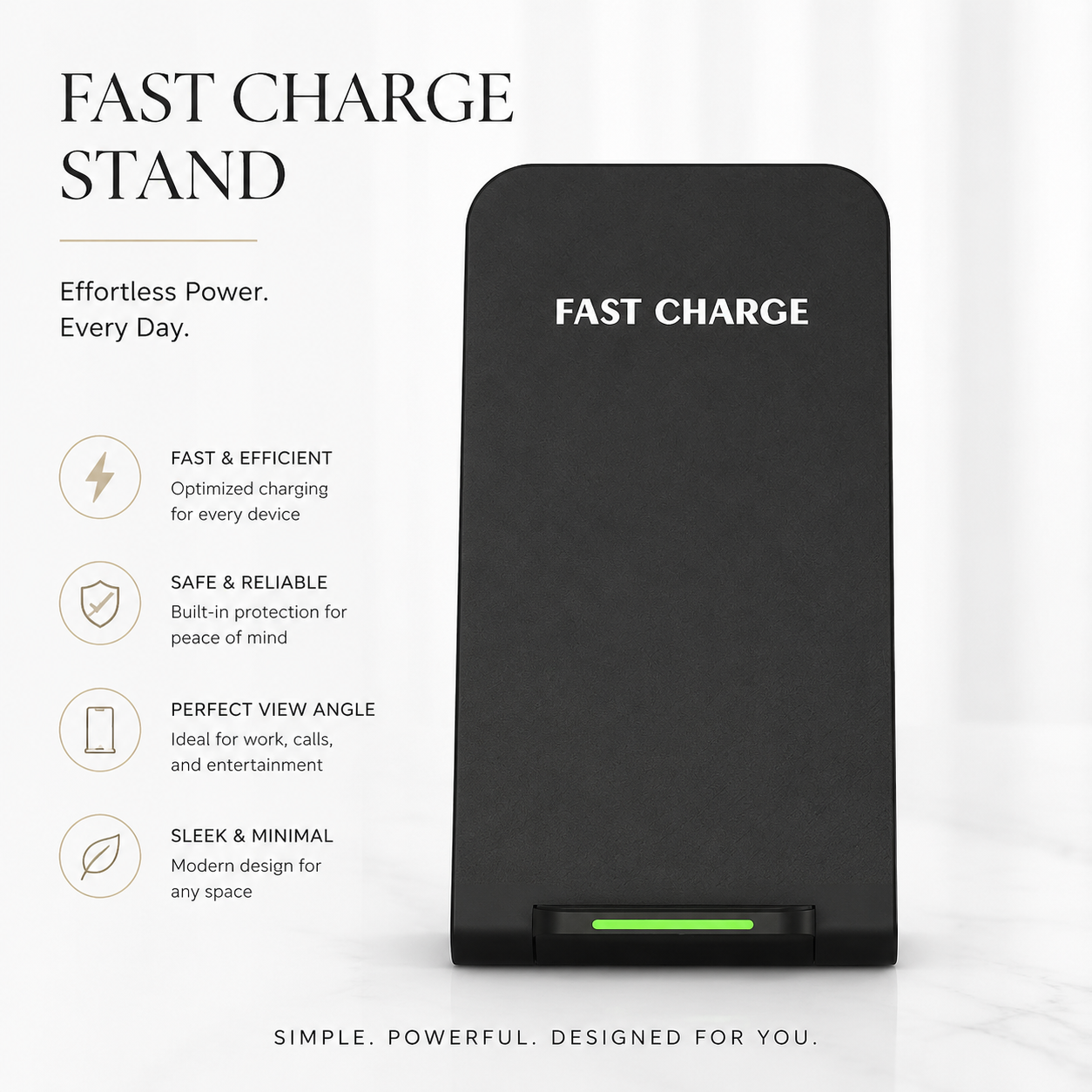 Premium Wireless Charger Fast Wireless Charging Foldable Charging Stand Portable Charging Dock Compatible with iPhone Adjustable Design for Travel