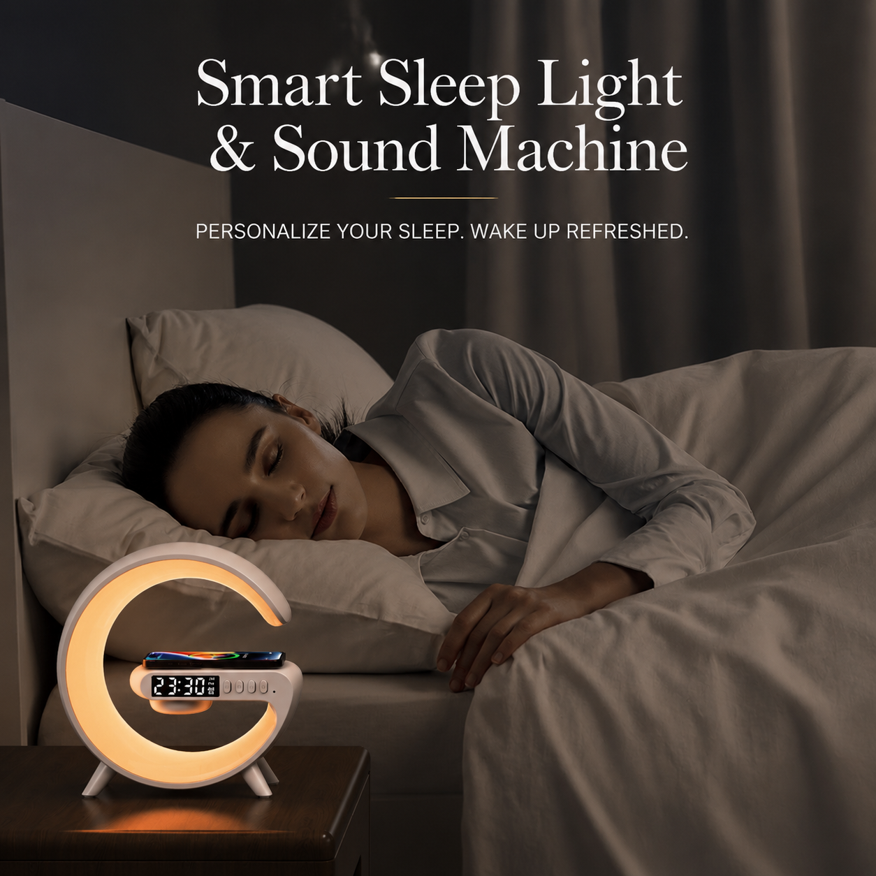 Premium Wireless Charging Station Fast Charger Bluetooth Speaker RGB LED Clock USB-C Charging Dock Multi Device Desktop Stand Organizer Desk Setup Hub
