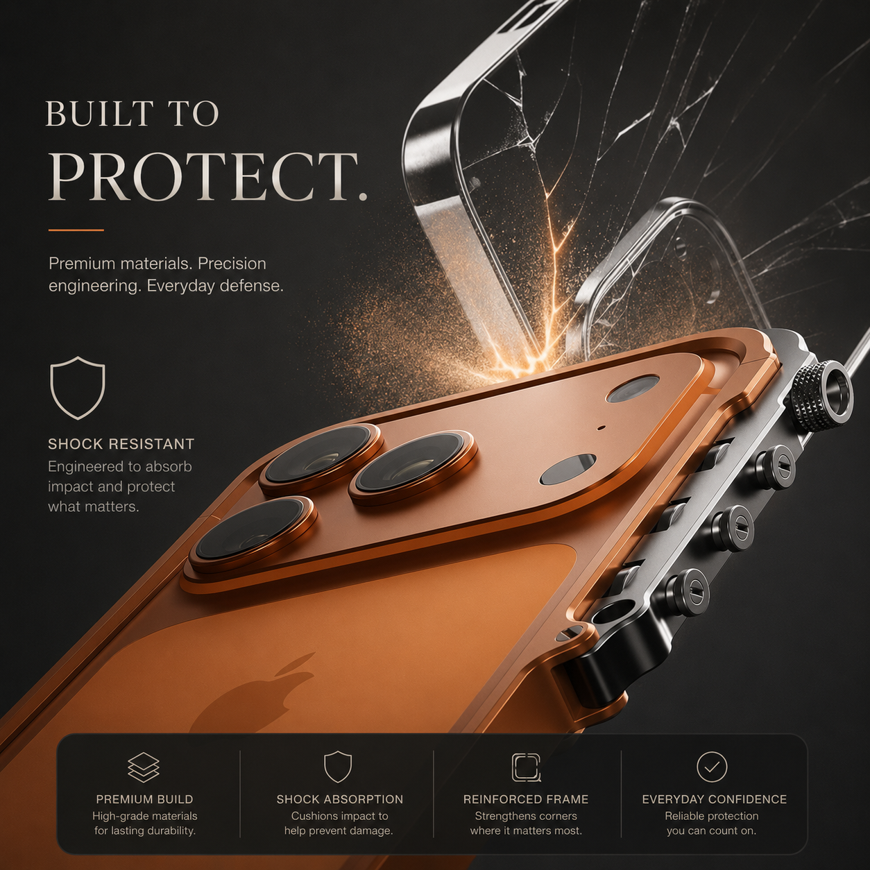 Premium iPhone Case Aluminum Alloy Bumper Protective Cover Shockproof Metal Frame Rugged Edge Protection Lightweight Non Slip Open Back Full Coverage Design