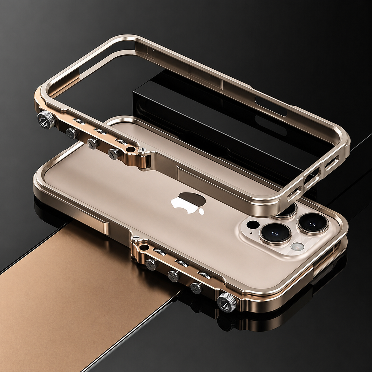 Premium iPhone Case Aluminum Alloy Bumper Protective Cover Shockproof Metal Frame Rugged Edge Protection Lightweight Non Slip Open Back Full Coverage Design