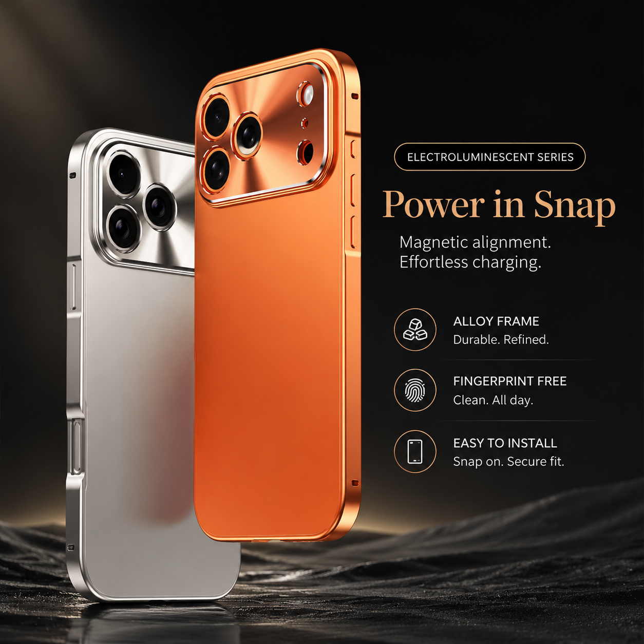 Premium iPhone Case Aluminum Alloy Frame Frosted PC Back Ultra Thin Matte Cover Shockproof Protective Anti Scratch Slim Full Coverage Design